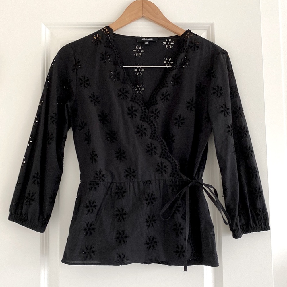 Madewell Scalloped Eyelet Blouse XXS
